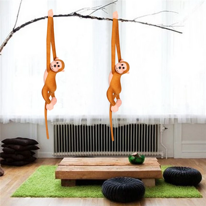 Мягкая кукла обезьянка с длинным хвостом 60 см плюшевые занавески Детские спящие