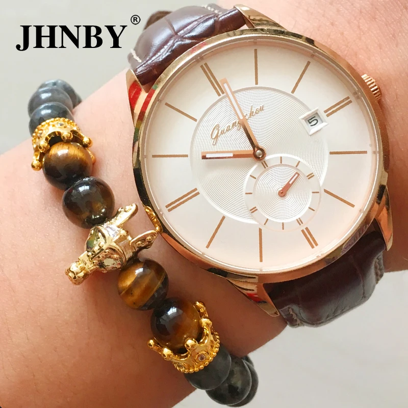 JHNBY CZ Спартанский шлем Шарм мужской браслет и 8 мм бусины черный Лабрадорит Spectrolite