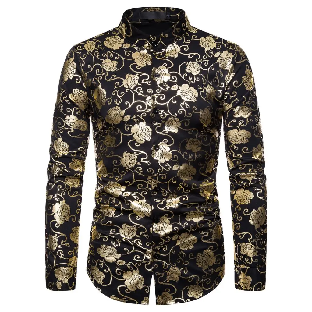 Новинка 2019 года модная повседневная мужская рубашка с тиснением приталенный