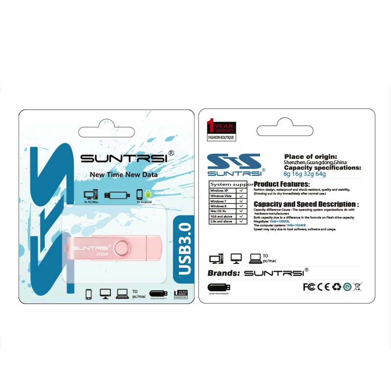 Suntrsi USB Flash Drive OTG USB 3.0 Внешний Накопитель Флешки 16 ГБ 32 ГБ USB Stick Высокая Скорость флэш-Накопитель для Android USB Flash