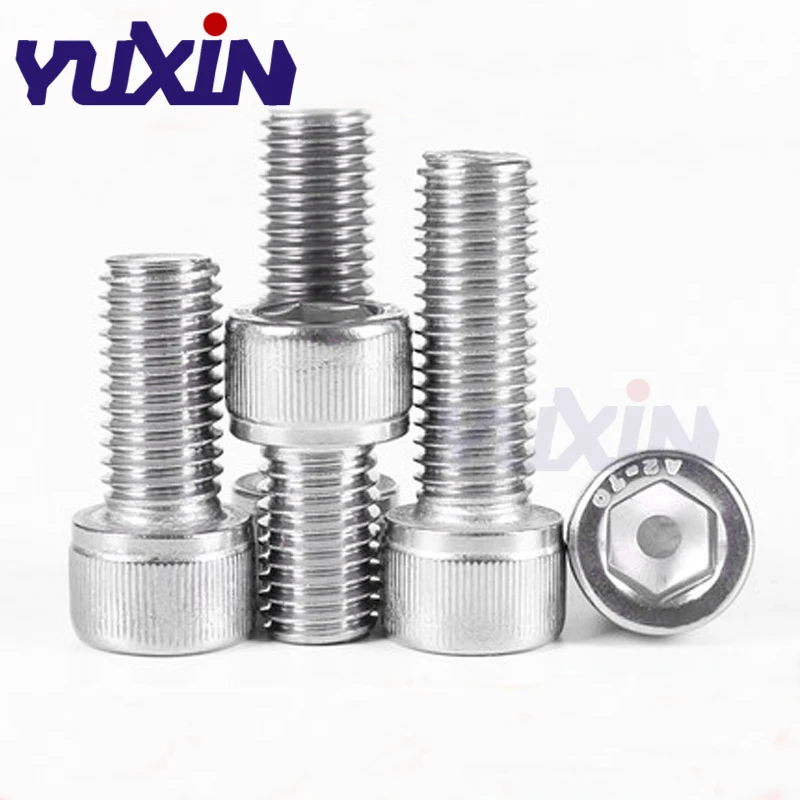 100 шт. M1.6/M2/M2.5 DIN912 A2-70 304 Шестигранная головка из нержавеющей стали винты
