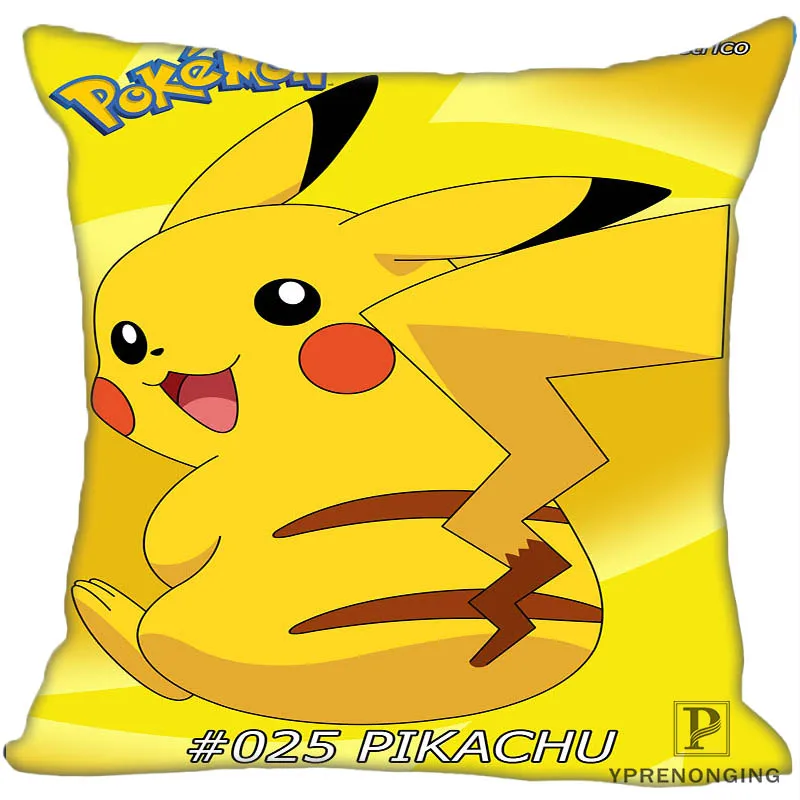 Заказная декоративная наволочка Pokemon Pikachu квадратная Наволочка на молнии 35X35,40x40,45x45 см(с одной стороны) 180527-21-13