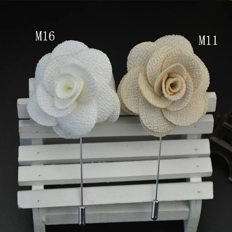 Mdiger Brand Fashion Men's Lapel Pins Brooches For Wedding Suits Boutonniere Uxedo Corsage Fabric Flower Handmade Brooch | Украшения и