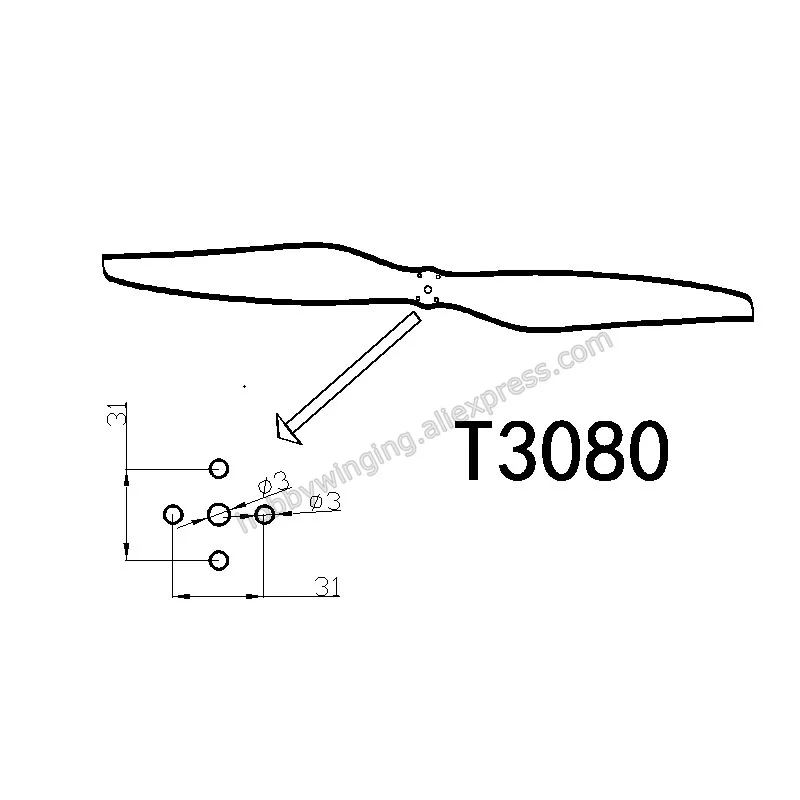Пропеллер 30 дюймов T3080 из углеродного волокна CW/CCW для двигателя X8318 Q9XL EA95 2 пары |
