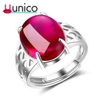 uunico 2018 hot red green rings 925 sterling silver classic rings with natural for women jewelry anniversary gift uu 668
