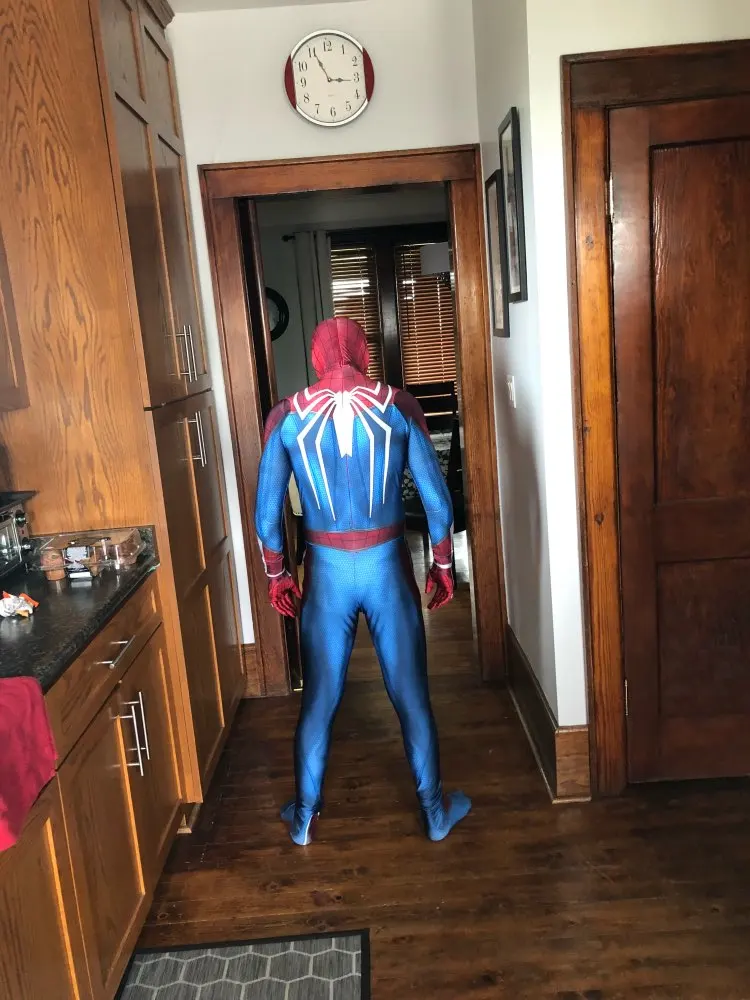 Высокое качество PS4 INSOMNIAC костюм Человека паука 3D принт спандекс игры из