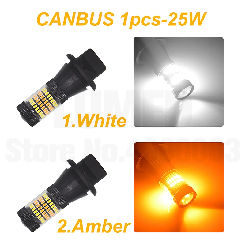 

2x DRL Car LED Light 7440 1156 Ba15s P21W W21W Bau15s 7440 LED Canbus Light Dual Color Auto Front Turn Signal light T20