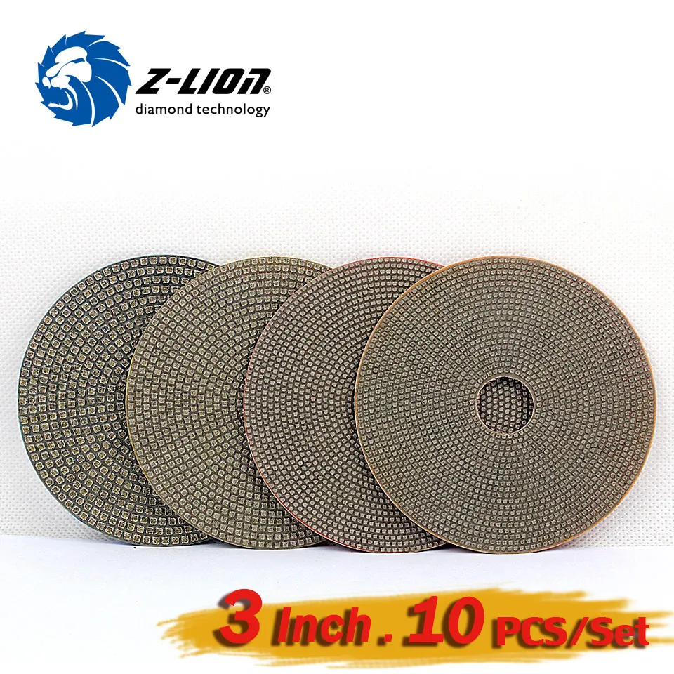 10 шт., алмазные шлифовальные диски для керамического стекла, 3 дюйма
