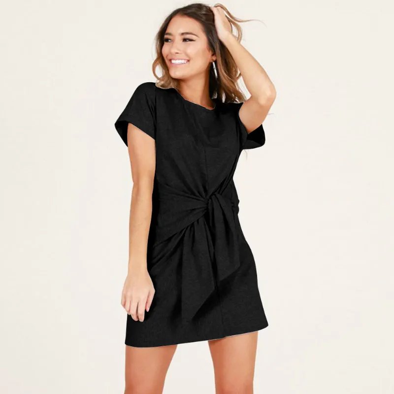 Платье футболка женское свободного кроя приталенный силуэт на бретелях