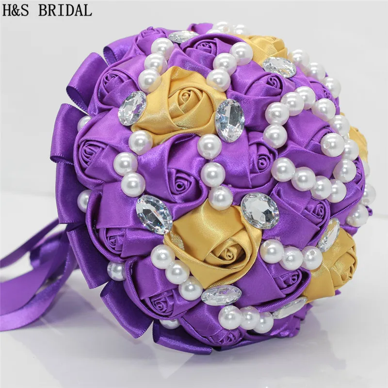 H&ampS BRIDAL Pearls Wedding Flowers Bridal Bouquets Artificial Rose buque de noiva 2020 | Свадьбы и торжества