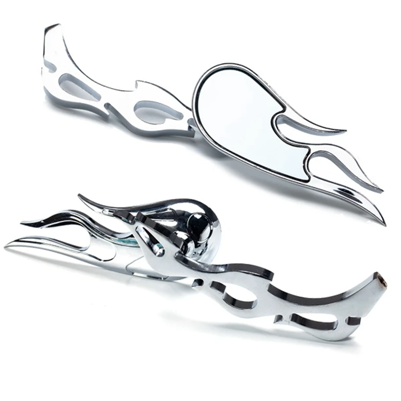 Бесплатная доставка Универсальный Хром 10 мм мотоцикл зеркало пламя пара