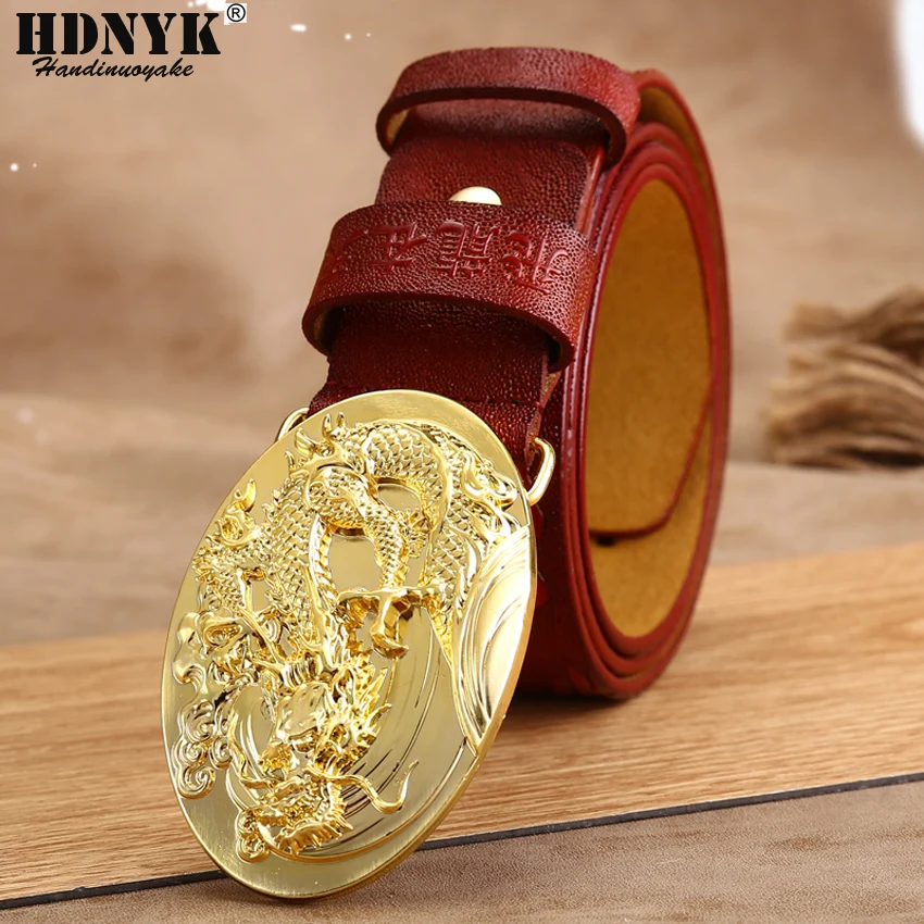 Ремень мужской ручной работы из натуральной воловьей кожи с пряжкой в виде