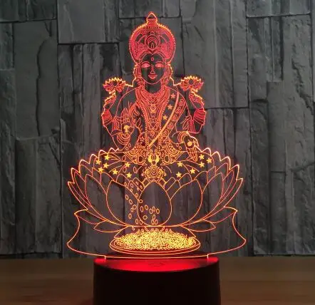Buddha 1 Лампа Будды буддизм 3D светодиодный свет USB цвет ночник украшение инновации Рождественский подарок на удачу - Испускаемый цвет: Buddha 1