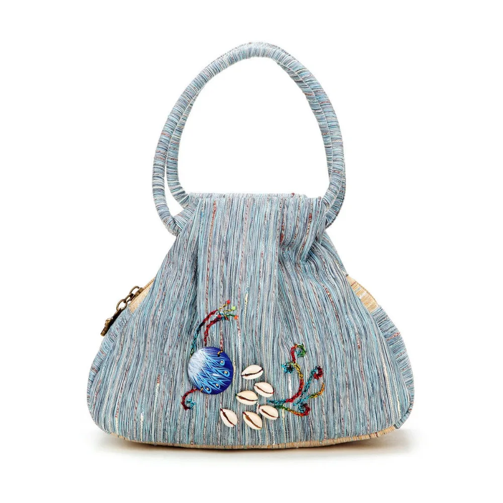 Винтажная женская сумка маленькая Холщовая Сумка на плечо с цветочным принтом в