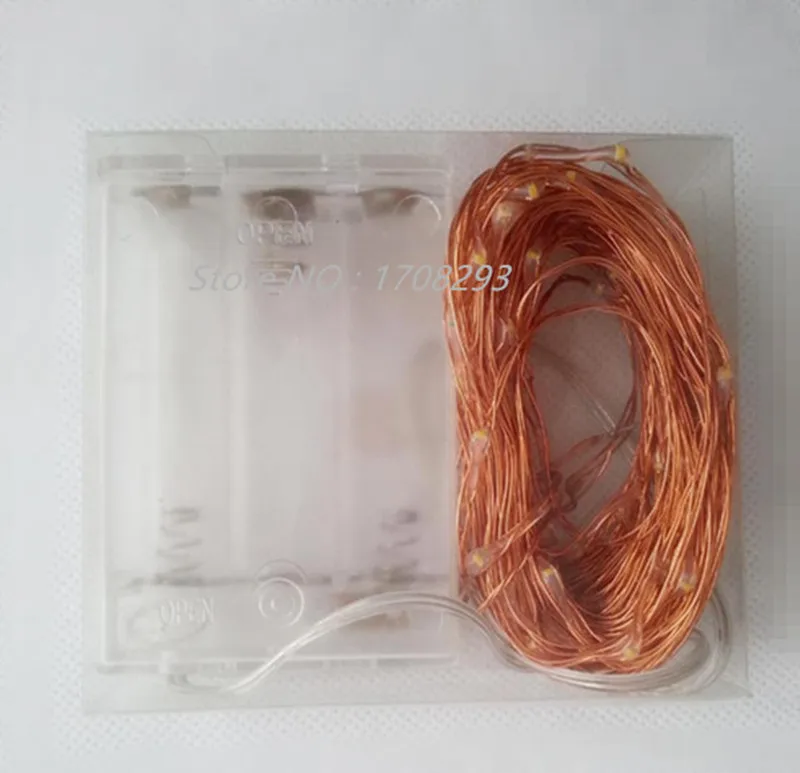 Гирлянда светодиодная 10 шт. 3 м 30 светодиодов AA на батарейках декоративная медная