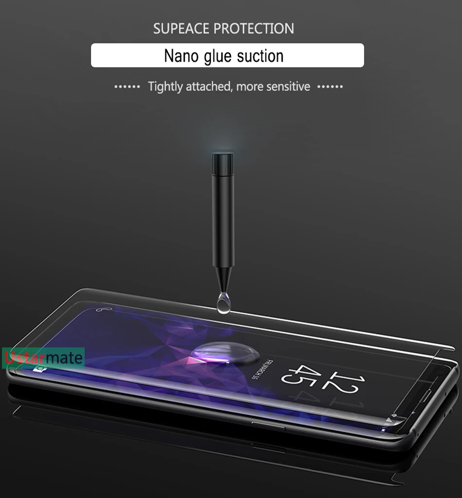 Ультрафиолетовый защитный экран для samsung Galaxy S8, S9, S10 Plus, S10e, Note 8, 9, S7, 5D Edge, закаленное стекло, защита экрана
