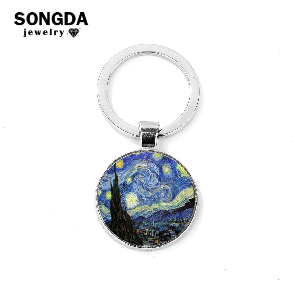 SONGDA 3D Ретро Простой Ван Гога Картина маслом серии работ брелок Звездная ночь