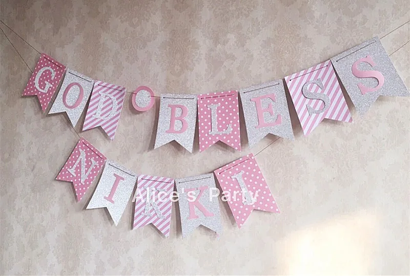 Изготовленная на заказ Серебристая блестящая бумага имя Божье благословение