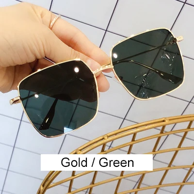 Gold - Green Ralferty, классические квадратные солнцезащитные очки для женщин,, негабаритные солнцезащитные очки с защитой от уф400 лучей, женские солнцезащитные очки oculos de sol feminino M6237 - Цвет линз: Gold - Green