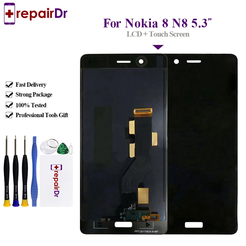 5 шт. Оригинальный ЖК-дисплей для Nokia N8 с сенсорным экраном дигитайзер в сборе