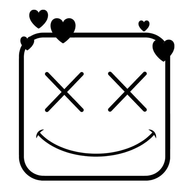 15 см * 16 5 Monster Face Icon Happy Love наклейка для автомобиля Стайлинг черный/серебристый S3