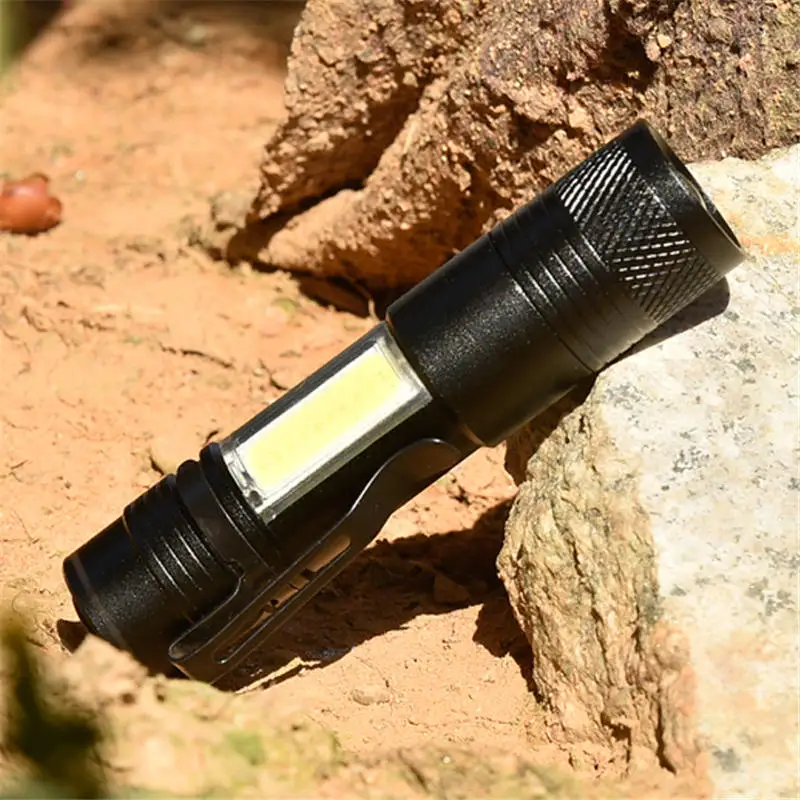 3504 XPE-Q5+ COB Zoomable Мини светодиодный фонарик 600 люмен 4 режима алюминиевый сплав Открытый водонепроницаемый портативный фонарь
