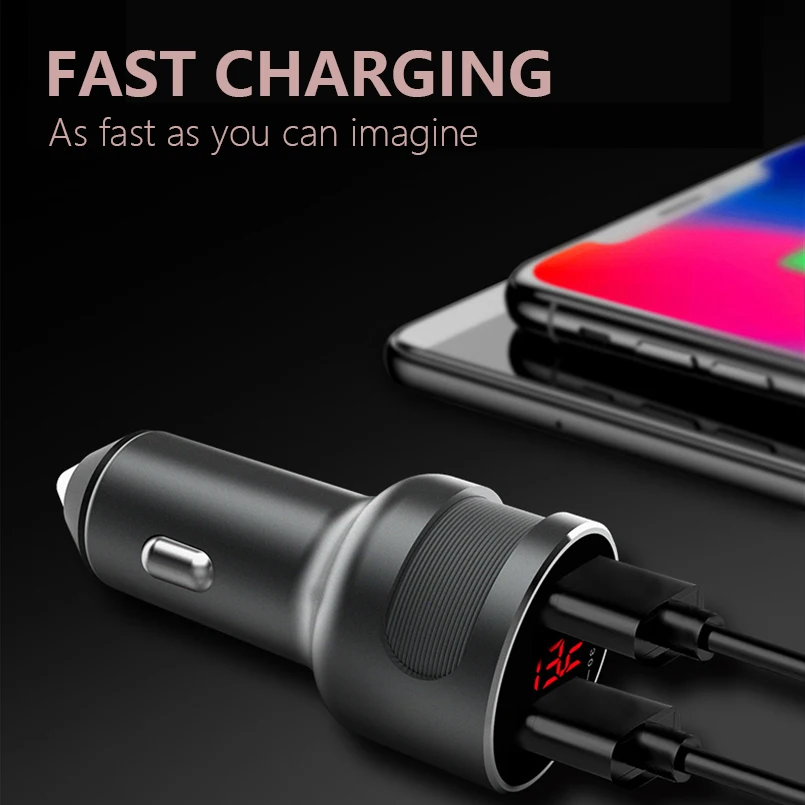 ASINA 36W Dual Cute USB Quick Charge QC 3.0 Car Charger For iPhone Samsung Mobile Phone 5V 3A Fast Charging Xiaomi Huawei | Мобильные