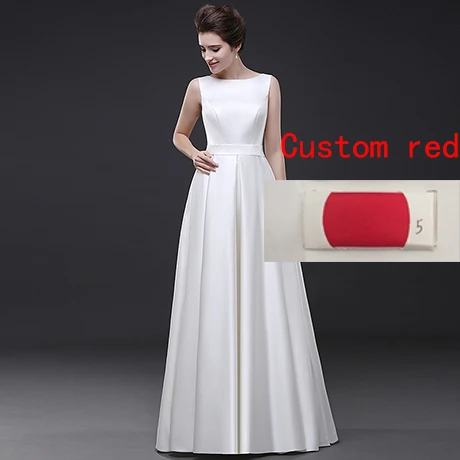 Ladybeauty пляжные свадебные платья Vestido Noiva простые белые вечерние платья трапециевидной формы для выпускного вечера - Цвет: Красный