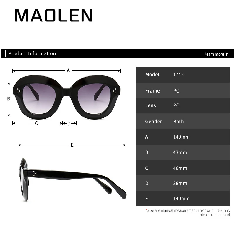 MAOLEN 2018 Модные солнцезащитные очки Для женщин Роскошные Брендовая Дизайнерская