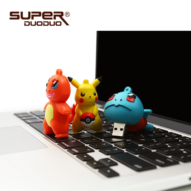 Недорогой флеш-накопитель с рисунком Покемон, criativo, Usb флеш-накопитель, 4 ГБ, 8 ГБ, 16 ГБ, 32 ГБ, 64 ГБ, 128 ГБ, Пикачу, флеш-накопитель, usb флешка, cle, usb
