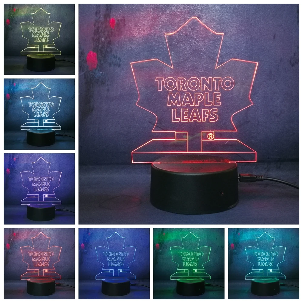NHL Ice Hockey Toronto Maple Leafs LED Neon Light Sign home decor crafts 7colors changing Night Home Decoration | Освещение