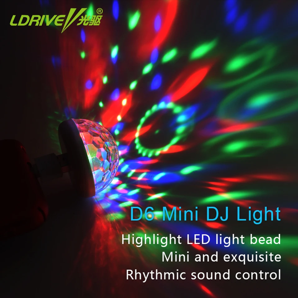 LDRIVE 1 шт. водить автомобиль USB атмосферный свет DJ RGB мини красочная музыкальная