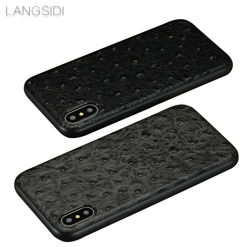 wangcangli brand phone case ostrich grain full-wrapped For iphone 5s full handmade custom processing |