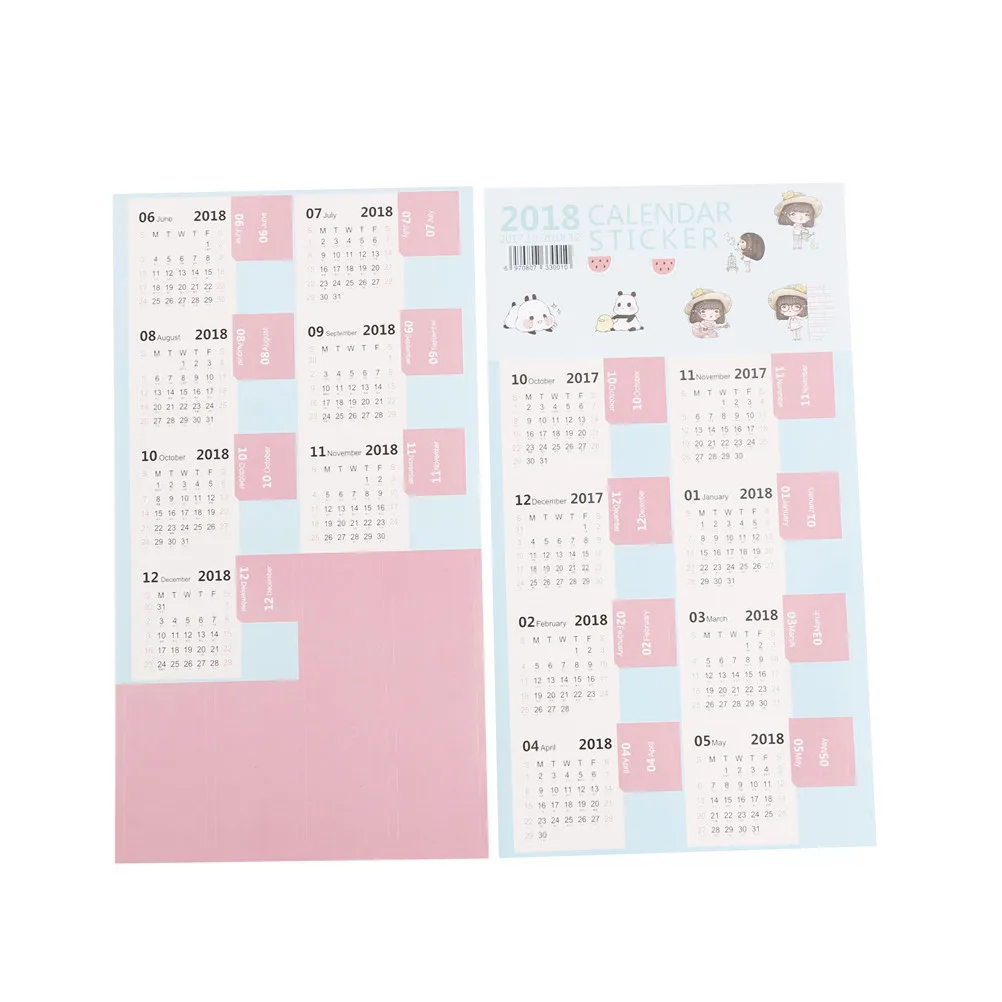 2018 календарь наклейка Блокнот индекс ежемесячная категория наклейки аксессуары