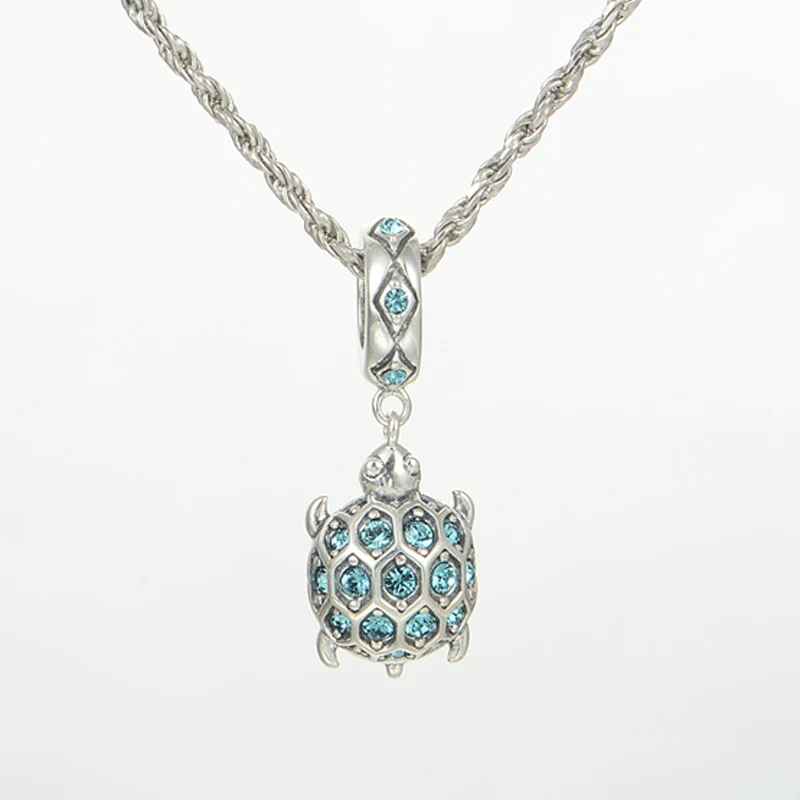 Новинка! Бусины из серебра 925 пробы с подвеской в виде морской черепахи|silver beads|925