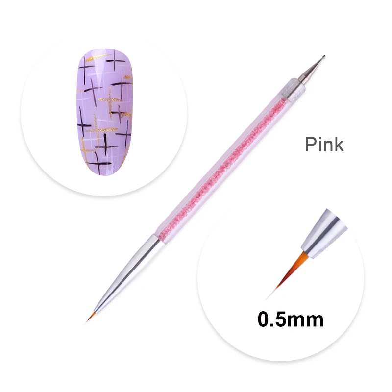 0.5mm 1 шт УФ-гель для ногтей, кисть для рисования, рисования, Цветочная ручка, 5 мм-20 мм, инструмент для маникюра и дизайна ногтей - Цвет: 0.5mm