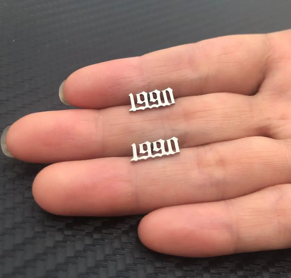 Женские серьги из нержавеющей стали yiustar гвоздики с цифрами и подарок на день