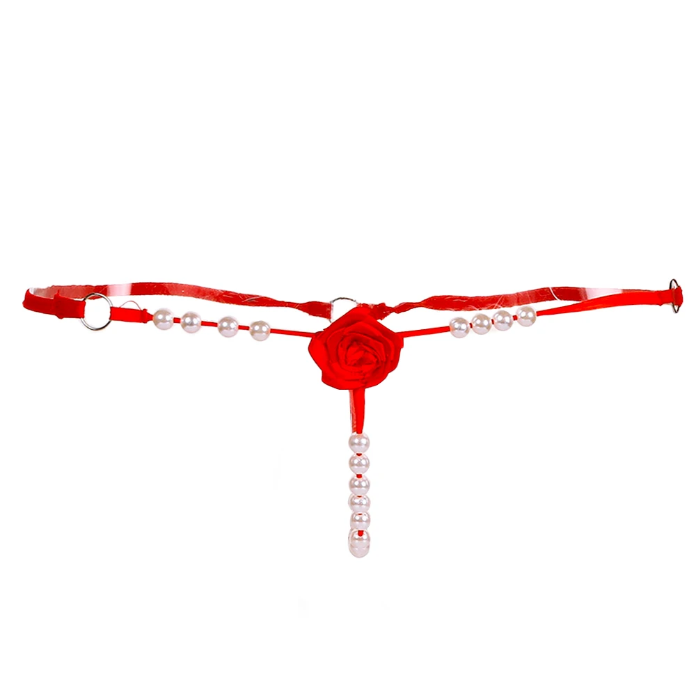 New Ultra-thin Lady Sexy Open Hollow Panties Underwear Pearls Thong Sexy costume G String Panties