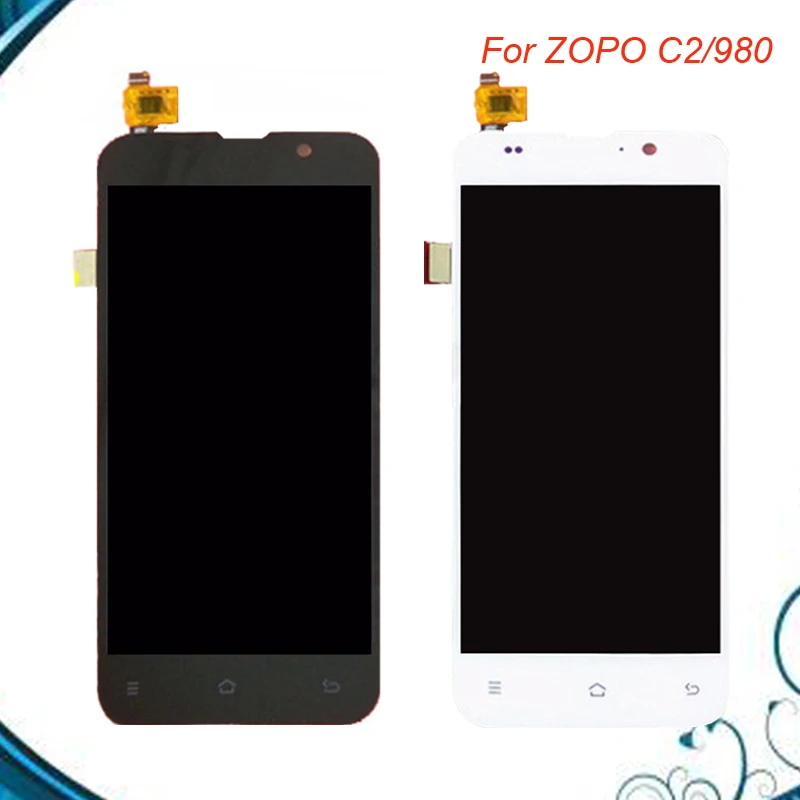 100% протестированный рабочий Лучший Полный ЖК дисплей для ZOPO C2/980 черный/белый