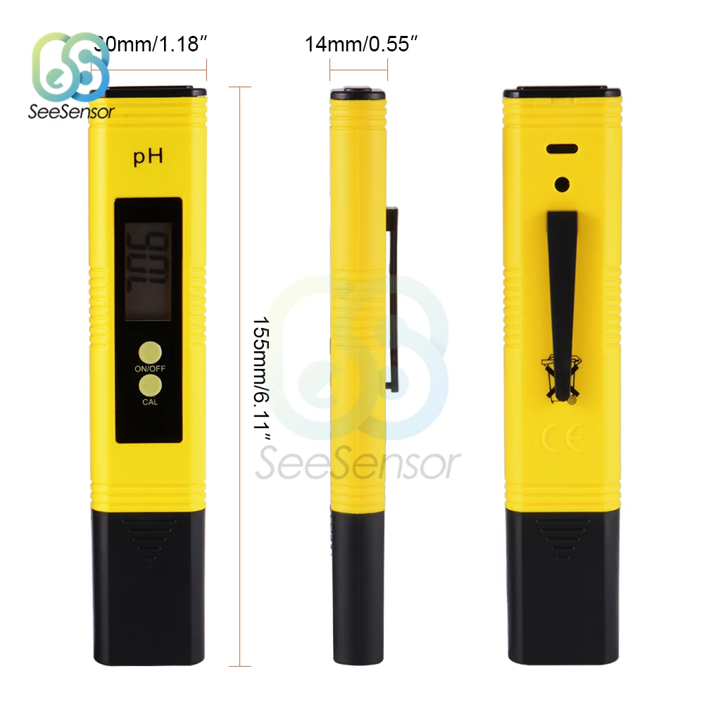 Портативный Цифровой PH-метр с ЖК-дисплеем ручка-тестер точности 0 01 для аквариума