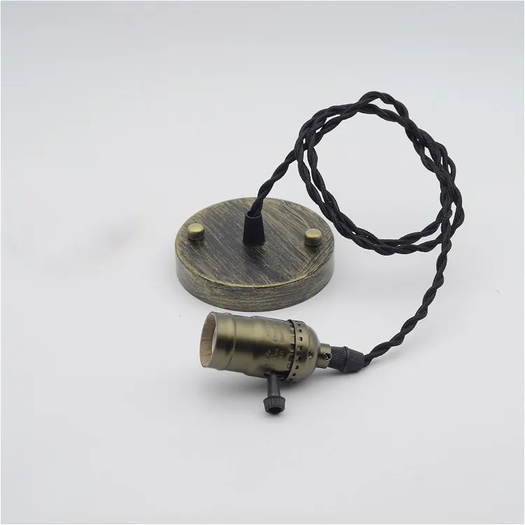 Винтаж освещение люстры Эдисон Ретро кулон держатель лампы с провода AC 110-220 В