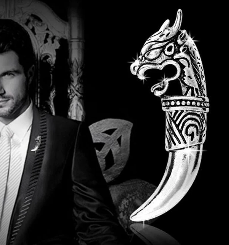 Новая мода унисекс волк украшения для зубов винтажная серебряная металлическая