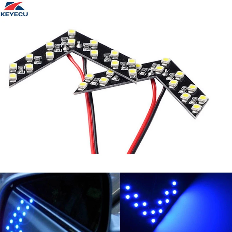 KEYECU 2 шт. 14SMD LED боковое зеркало со стрелкой панель индикатор Add-on Blinker указатель