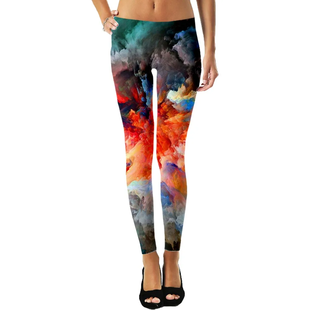 

PLstar Cosmos colorful 3D Leggings Women Galaxy Star Space Cat Starry Moon Fashion Sexy Leggings Plus High Elastic Leggings