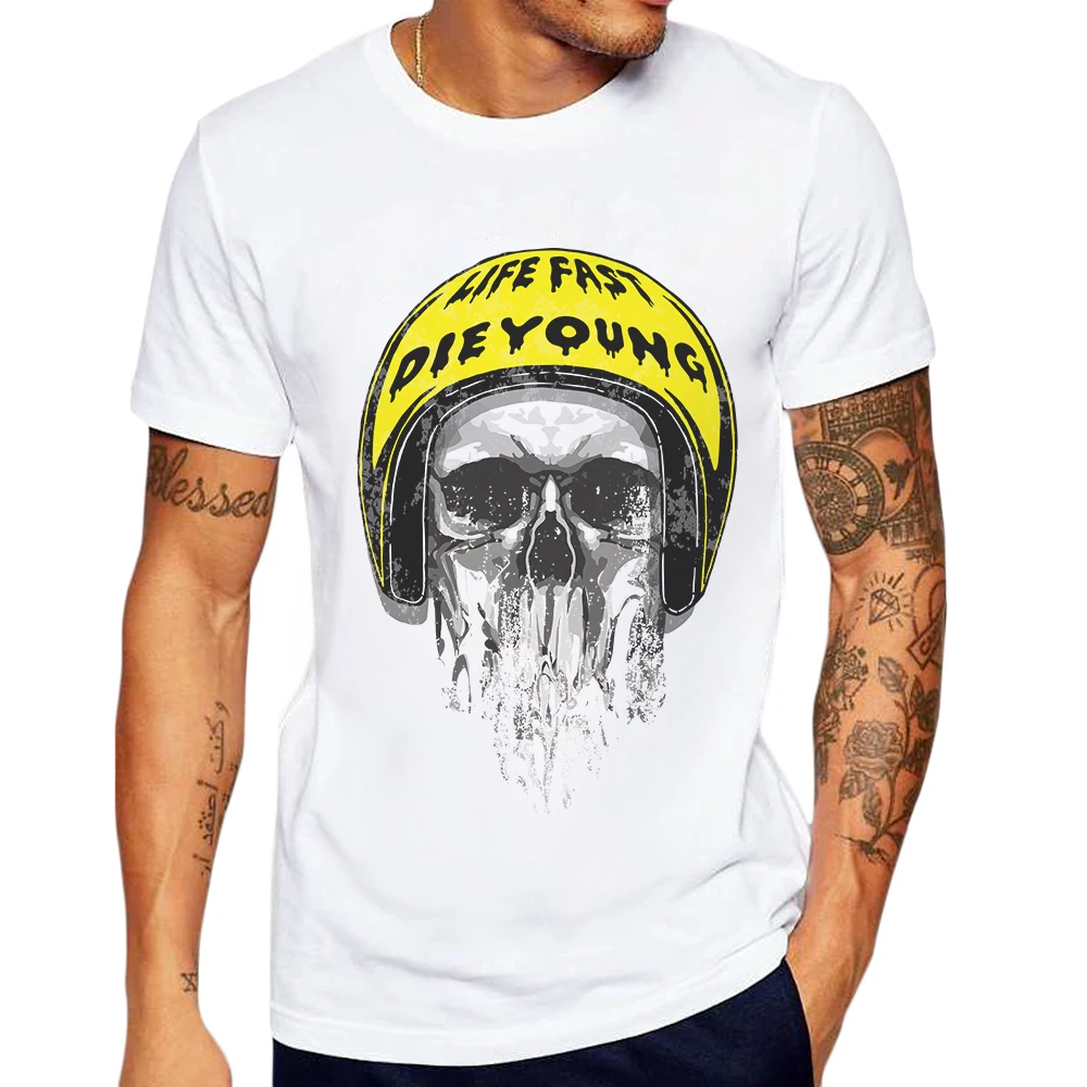 

Men T Shirt 2019 New Arrivals Funny T-Shirts White Cotton Cartoon Tops Mens Skull Printing Hipster Tees Camisetas Hombre Verano