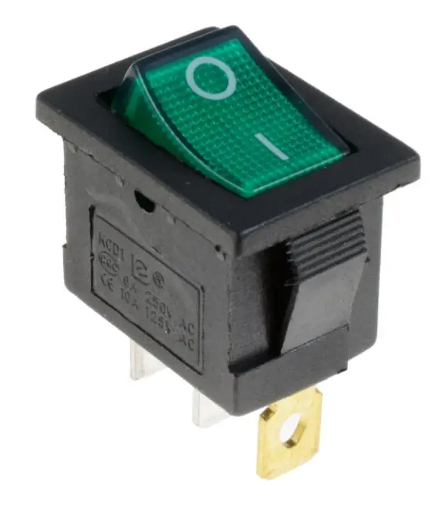 KCD1 ВКЛ-ВЫКЛ 3Pin лодка автомобиля кулисный переключатель 6A/10A 250 V/125 V AC красный желтый и зеленый цвета синий, синий, на пуговицах, Лучшая цена светильник переключатель
