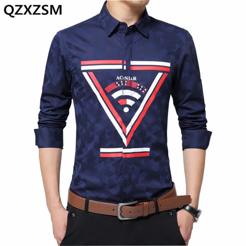 Qzxzsm 2017 Для мужчин Рубашки для мальчиков пошив Slim Fit M-5XL 100% хлопок Мужская одежда