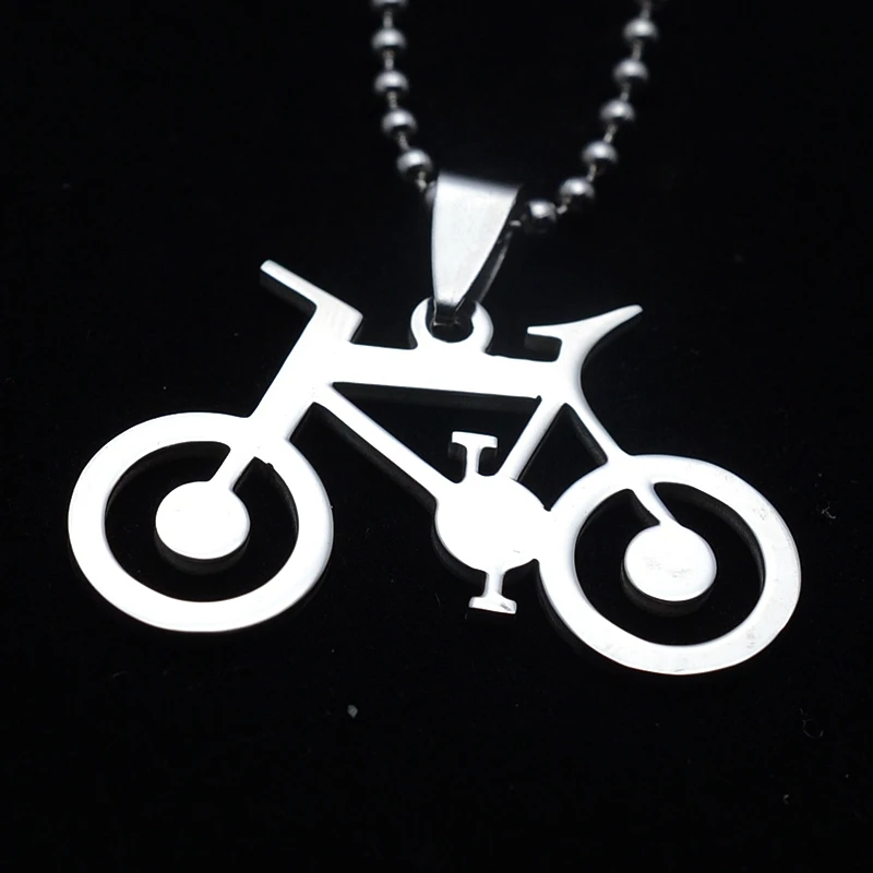 Подвеска из нержавеющей стали Шарм с изображением велосипеда ожерелье W/O SS цепь