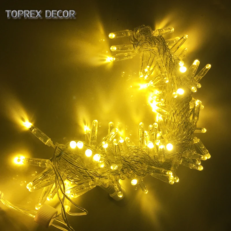 Decoração do Partido do Feriado Luzes de Natal Luzes de Fadas Decoração do Casamento Toprex Ouro Emitindo Luz Led String 10m Cor