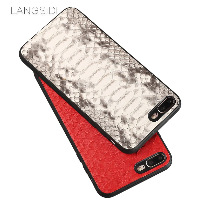 LANGSIDI Телефон чехол для iPhone 7 настоящая телячья кожа задняя крышка